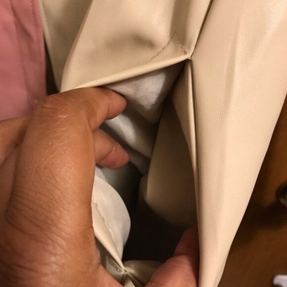 Colorblock Faux Leather Shirt Jacket Shacket 90s 70s Snap button Y2K M - Picture 15 of 16